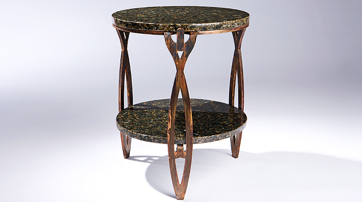 Eaton Designs Nouveau End table, copper dark patina